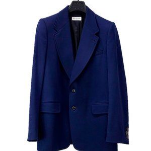 Dries Van Noten Men's Dark Blue Wool Blazer